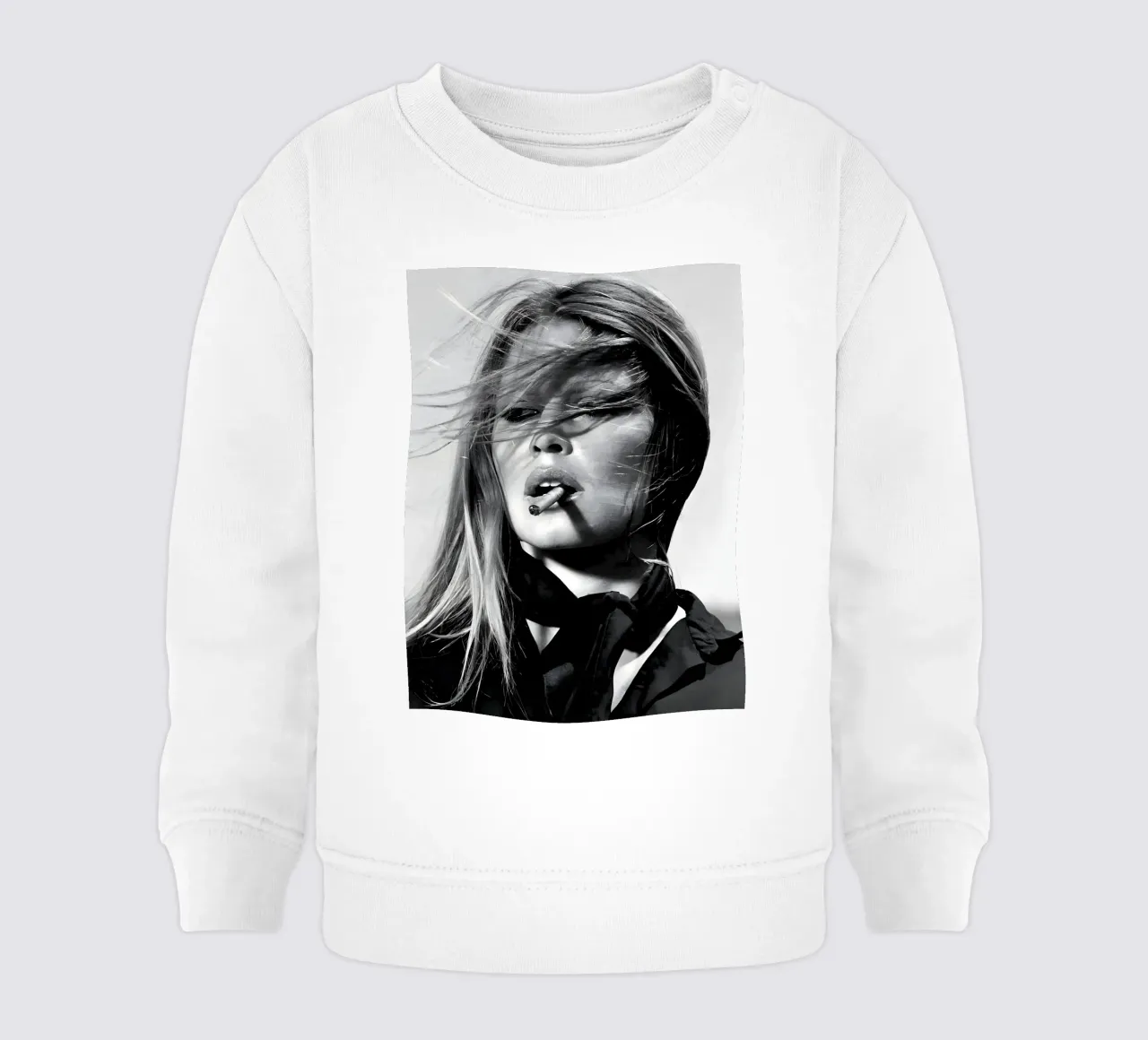 Kate Moss che fuma felpa neonato da Galery Vintage