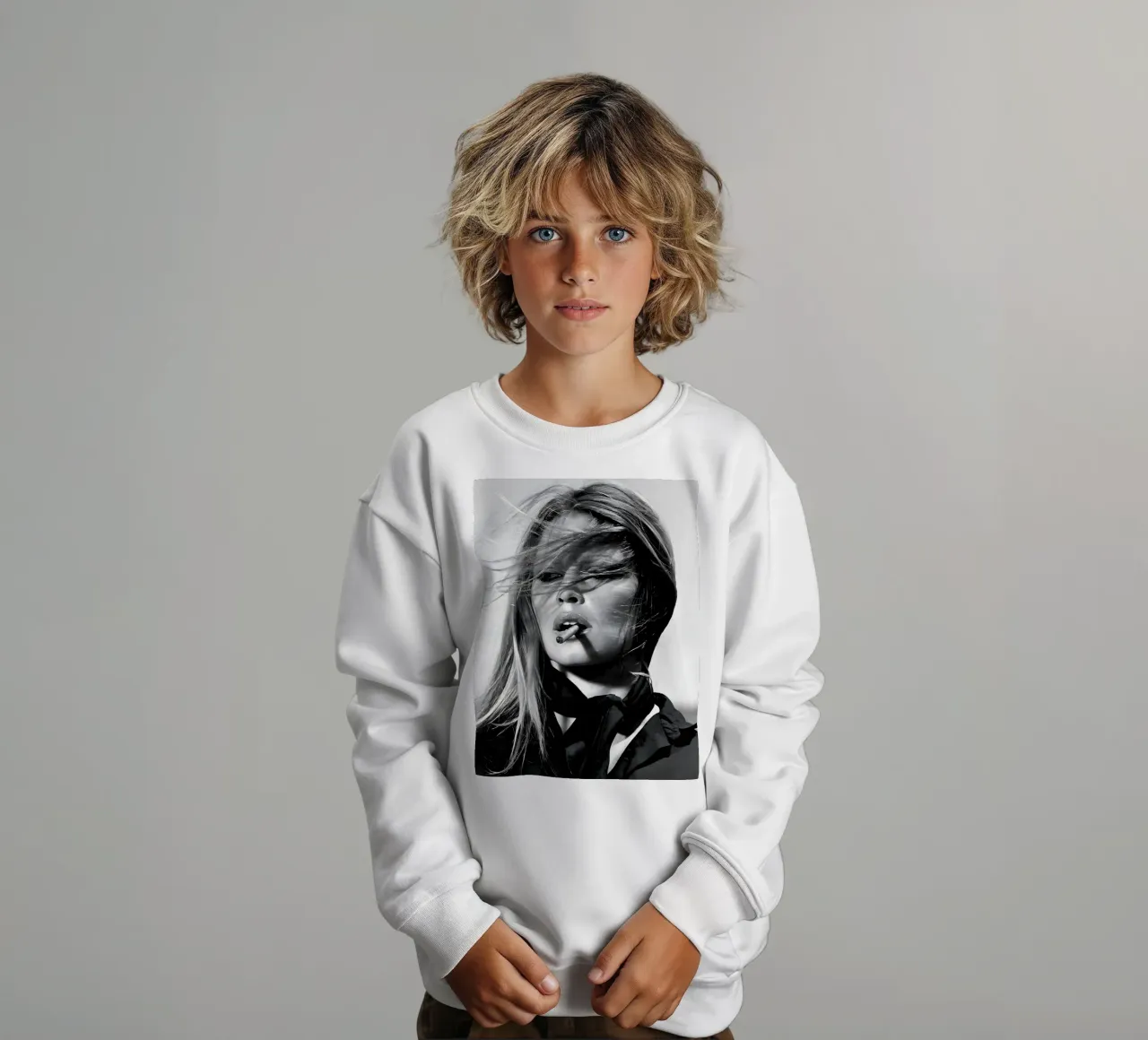 Kate Moss che fuma felpa bambino da Galery Vintage