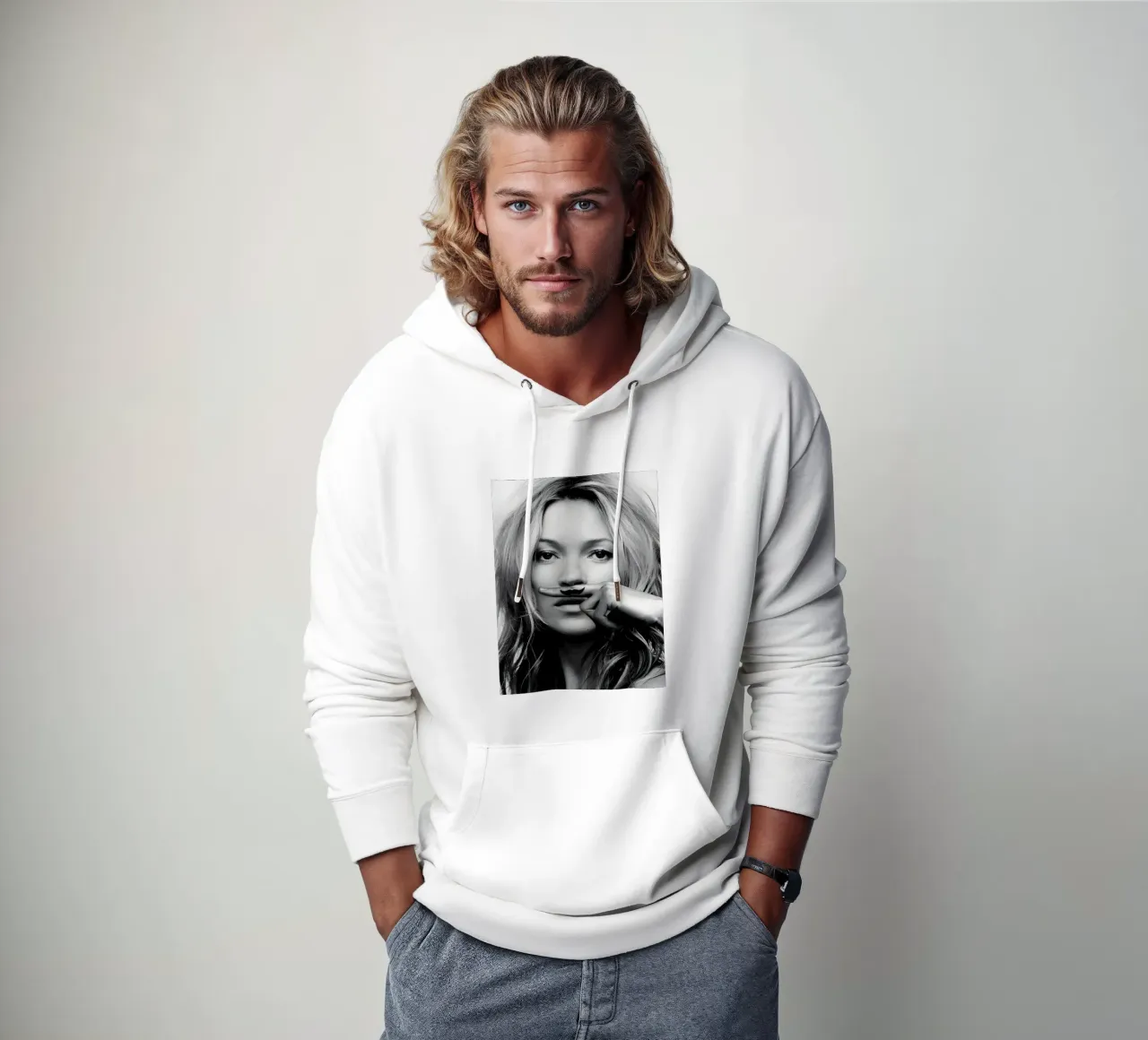 Un tocco di umorismo felpa con cappuccio da Galery Vintage