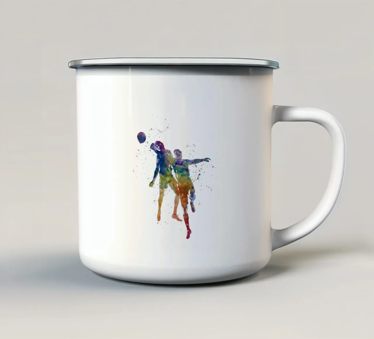 Giocatore di calcio ad acquerello tazza in smalto da ⚽ Sports Pulse