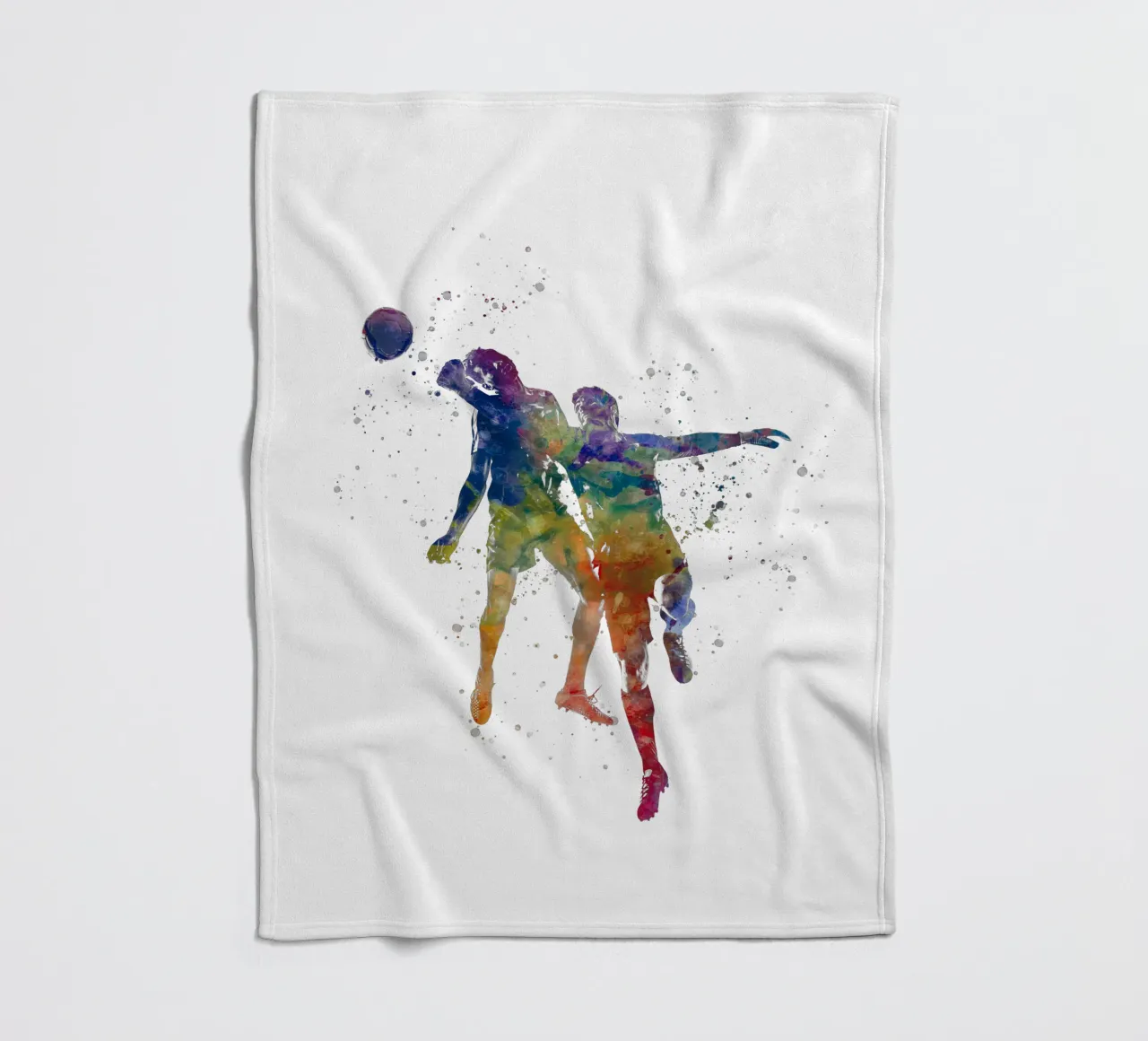Giocatore di calcio ad acquerello coperta in pile da ⚽ Sports Pulse