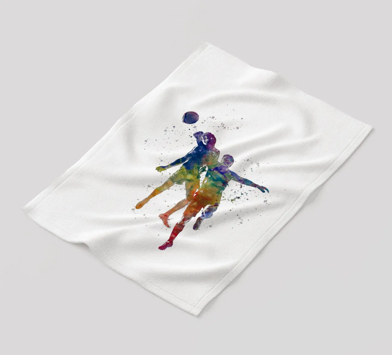 Giocatore di calcio ad acquerello coperta in pile da ⚽ Sports Pulse