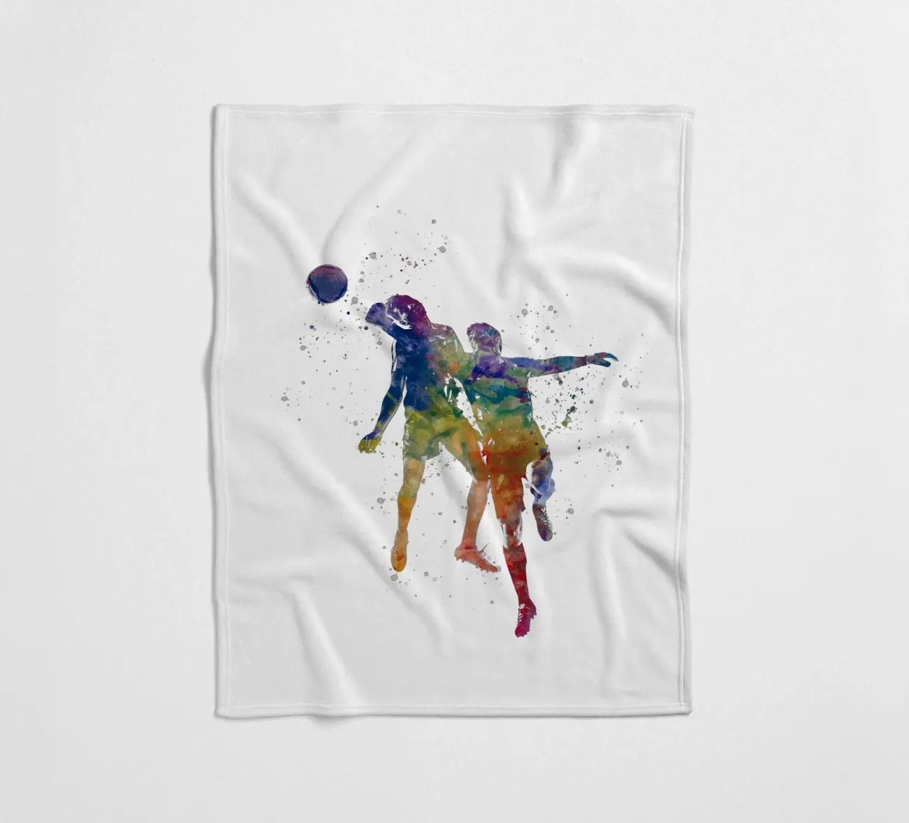 Giocatore di calcio ad acquerello coperta in pile da ⚽ Sports Pulse