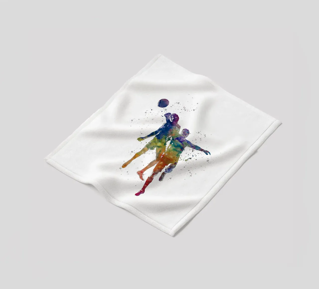 Giocatore di calcio ad acquerello coperta in pile da ⚽ Sports Pulse