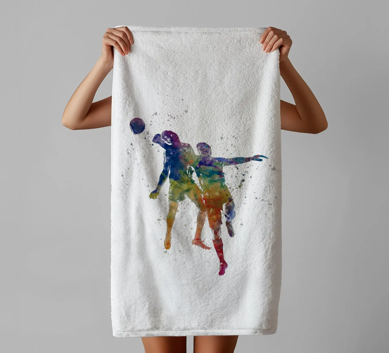 Giocatore di calcio ad acquerello asciugamano da bagno da ⚽ Sports Pulse