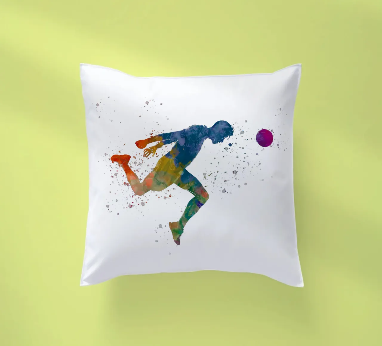 Intestazione di giocatore di calcio in acquerello cuscino da ⚽ Sports Pulse