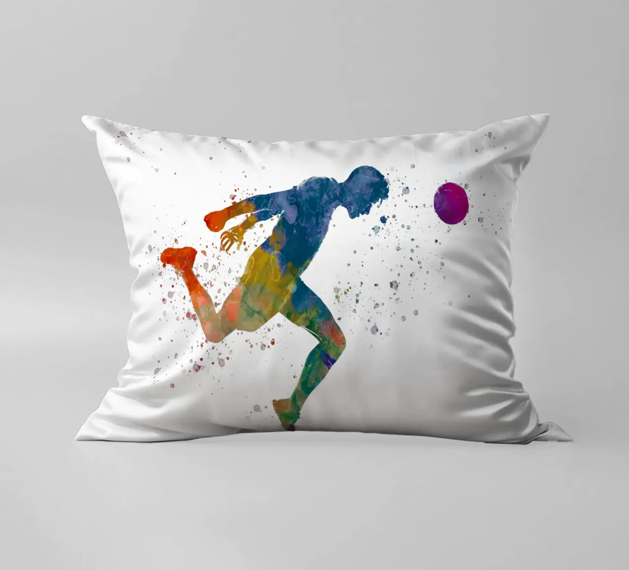 Intestazione di giocatore di calcio in acquerello cuscino da ⚽ Sports Pulse