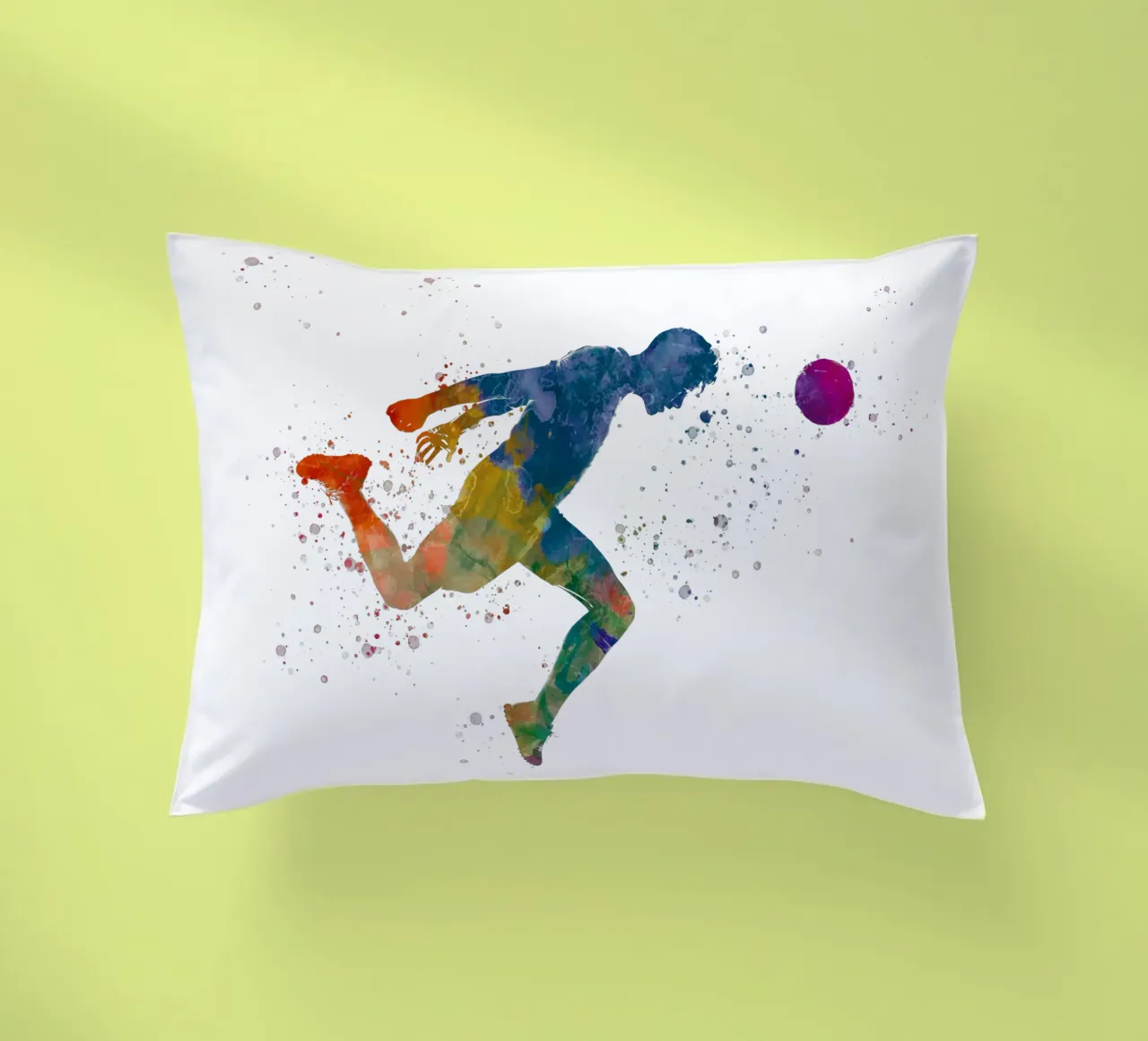 Intestazione di giocatore di calcio in acquerello cuscino da ⚽ Sports Pulse