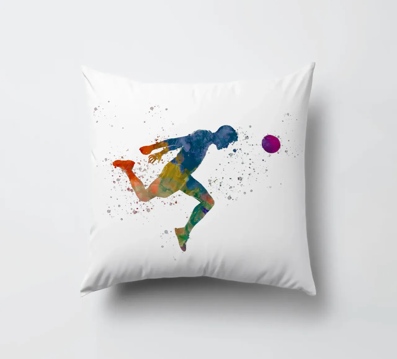 Intestazione di giocatore di calcio in acquerello cuscino da ⚽ Sports Pulse