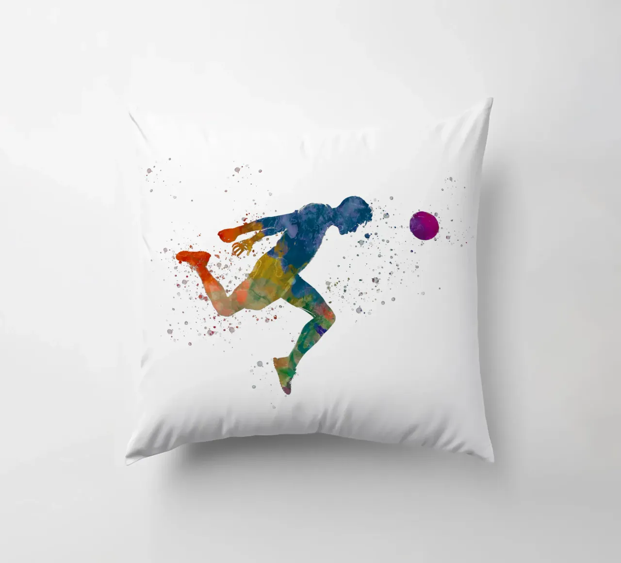 Intestazione di giocatore di calcio in acquerello cuscino da ⚽ Sports Pulse