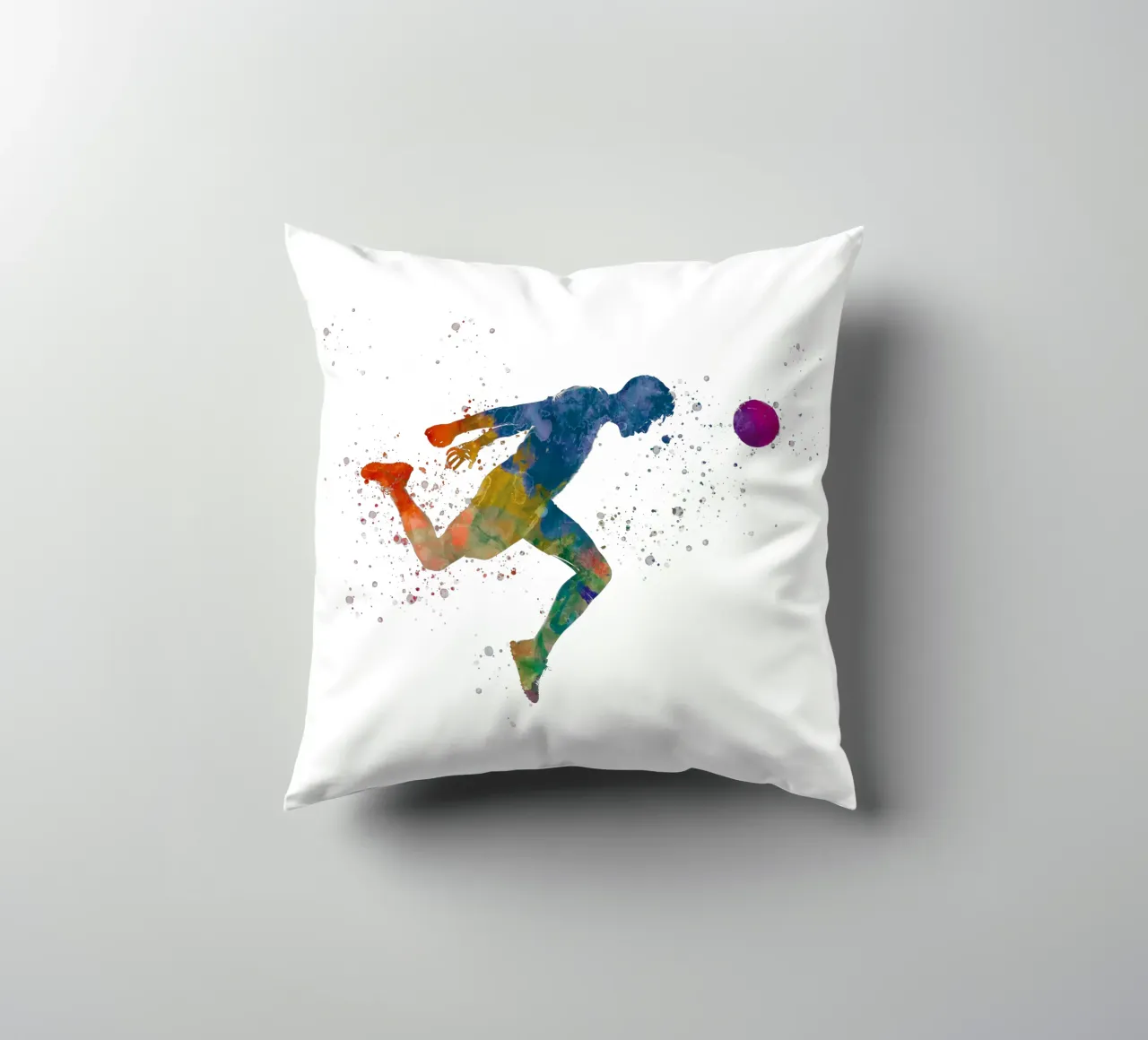 Intestazione di giocatore di calcio in acquerello cuscino da ⚽ Sports Pulse