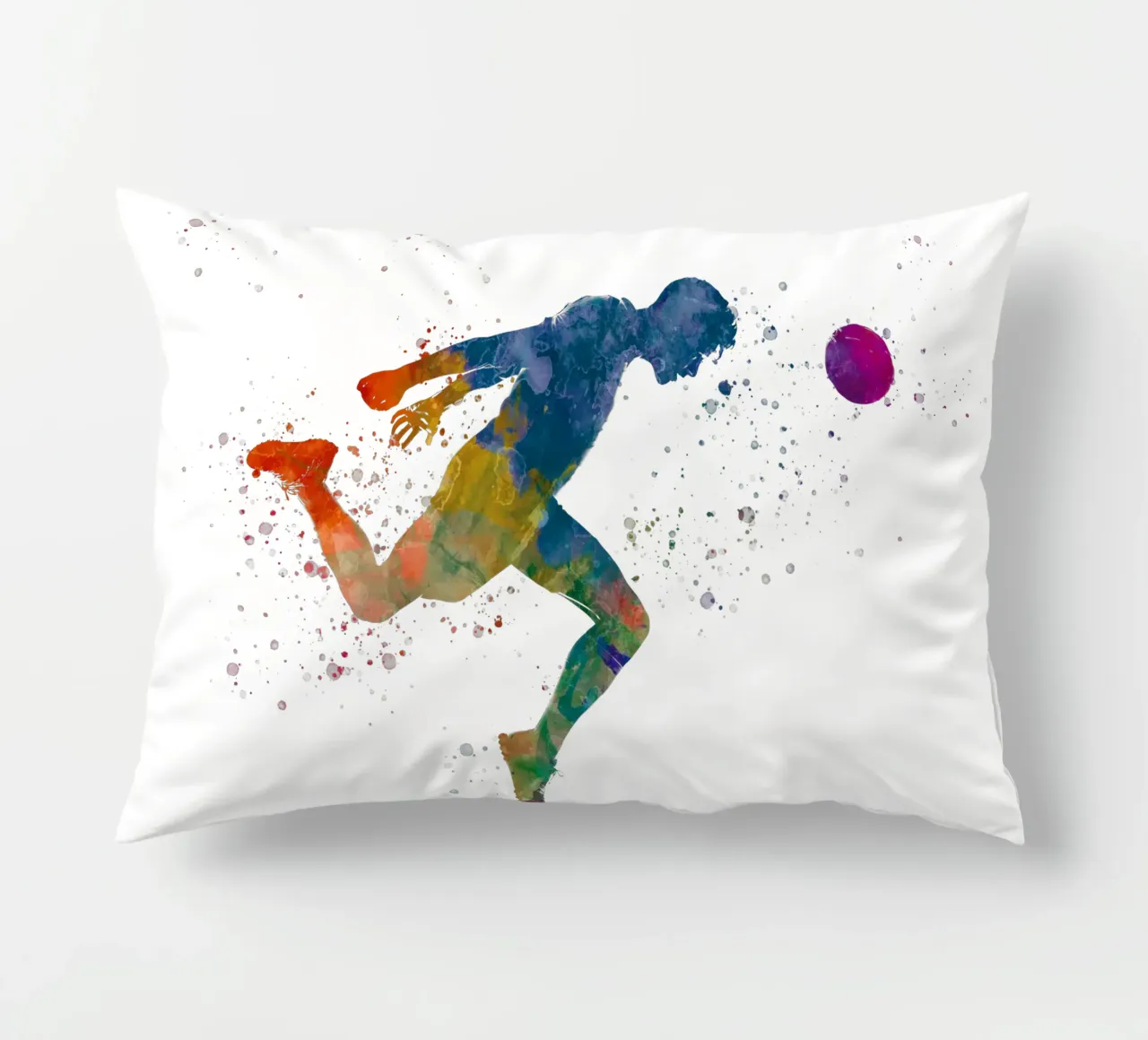 Intestazione di giocatore di calcio in acquerello cuscino da ⚽ Sports Pulse