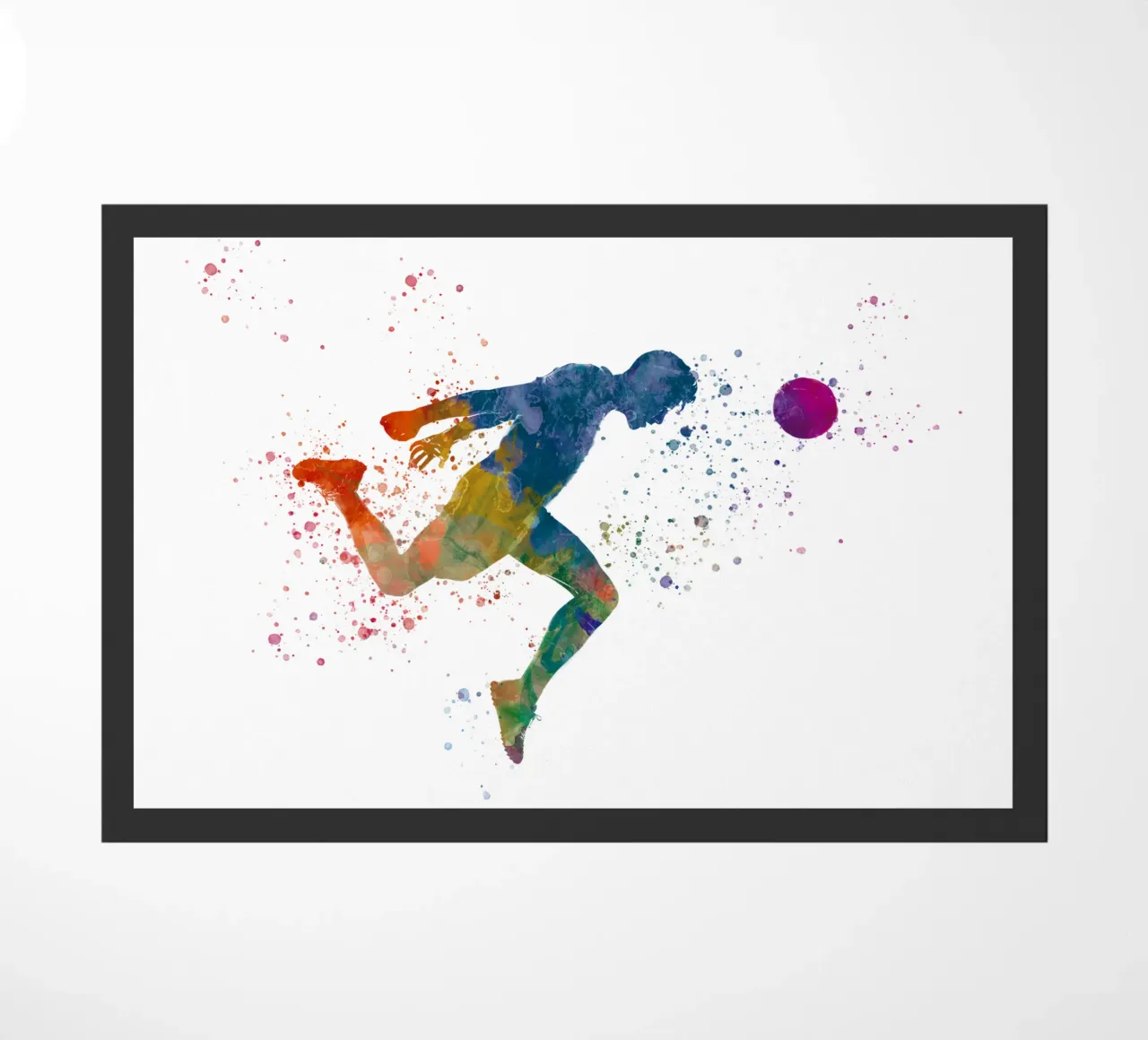 Intestazione di giocatore di calcio in acquerello zerbino da ⚽ Sports Pulse