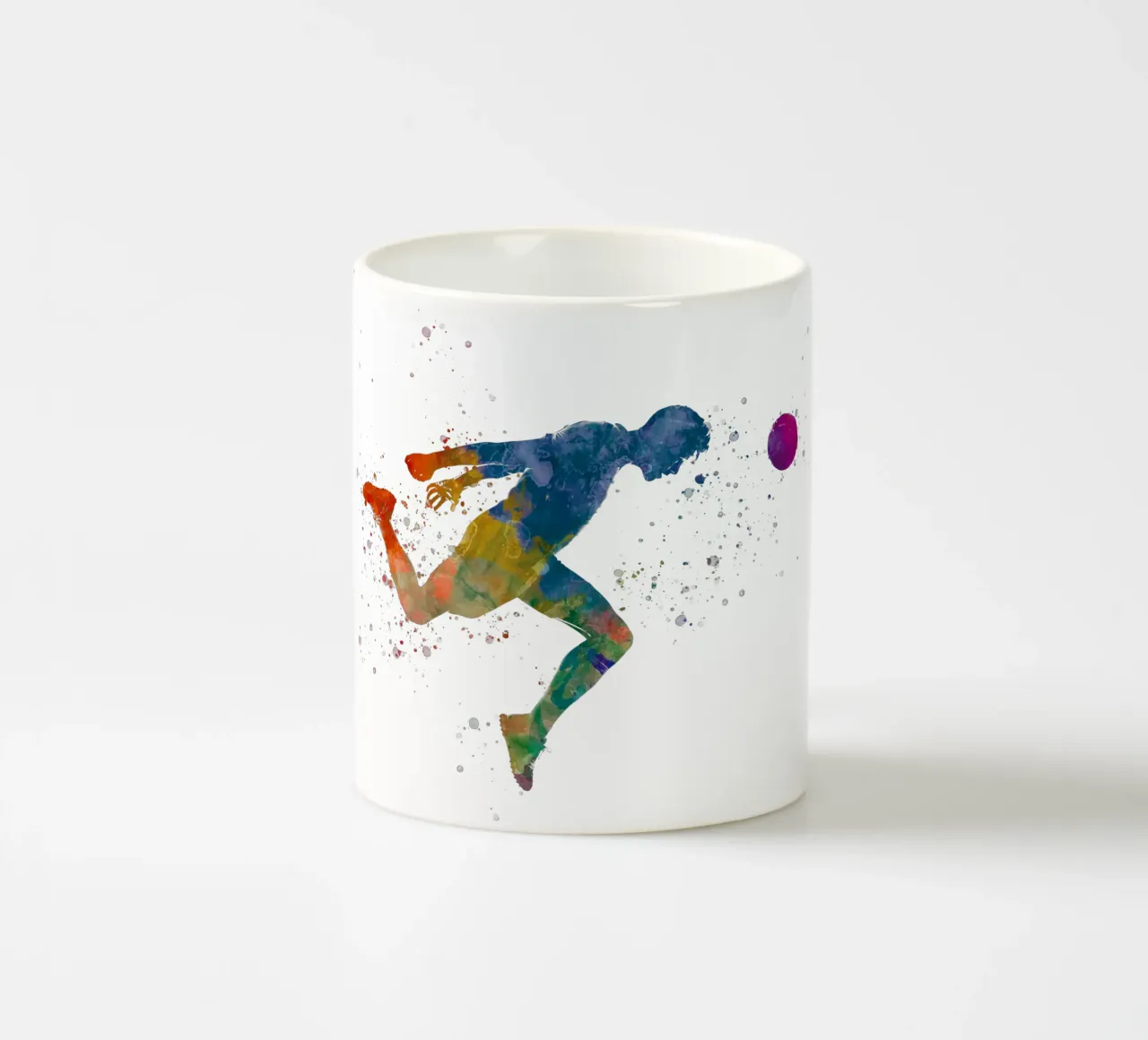 Intestazione di giocatore di calcio in acquerello tazza in ceramica da ⚽ Sports Pulse