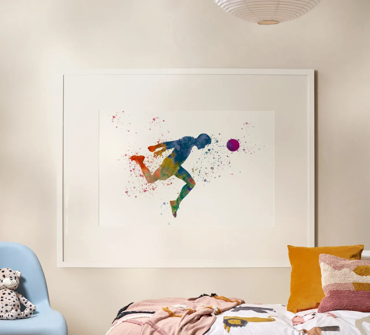 Intestazione di giocatore di calcio in acquerello carta hahnemühle da ⚽ Sports Pulse
