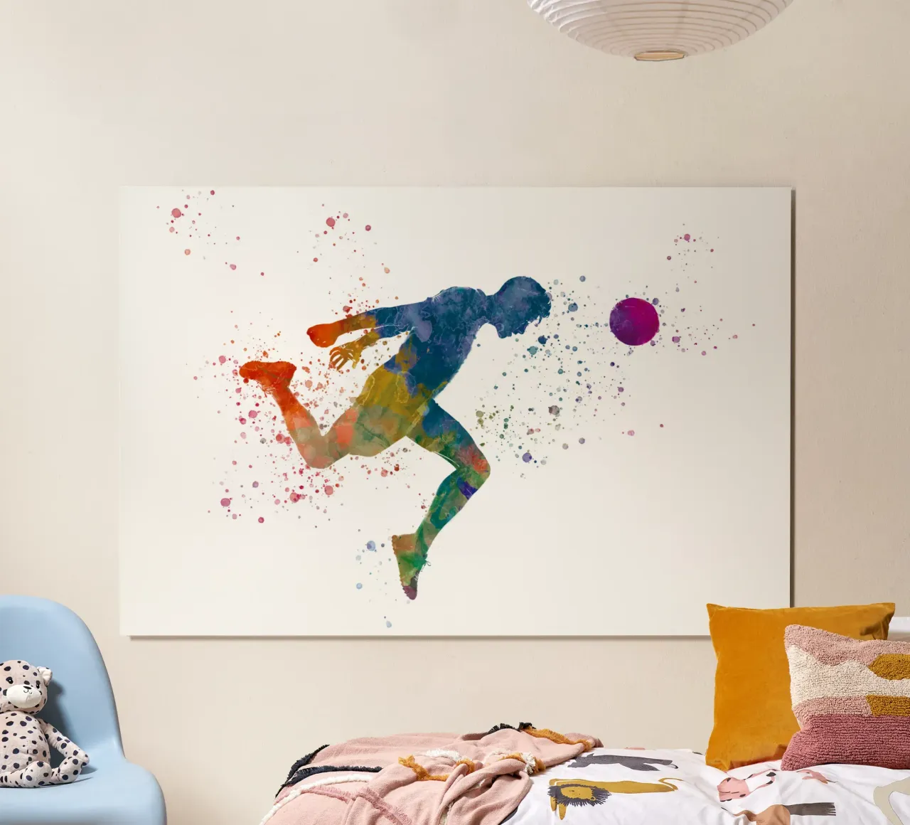 Intestazione di giocatore di calcio in acquerello carta hahnemühle da ⚽ Sports Pulse