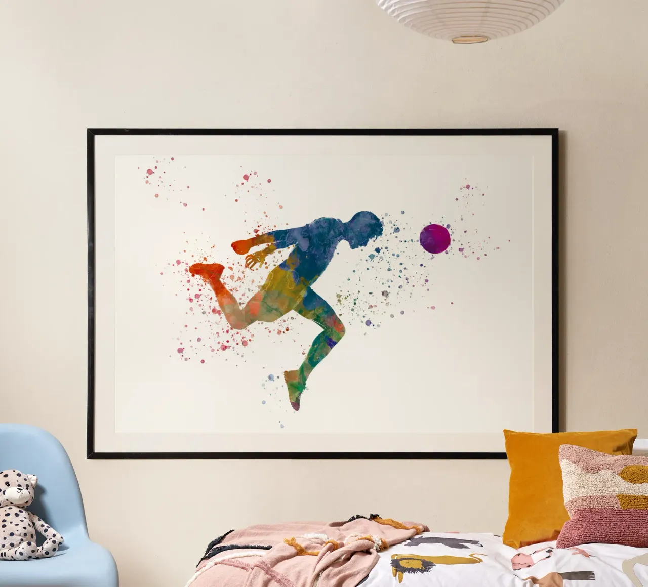 Intestazione di giocatore di calcio in acquerello carta hahnemühle da ⚽ Sports Pulse
