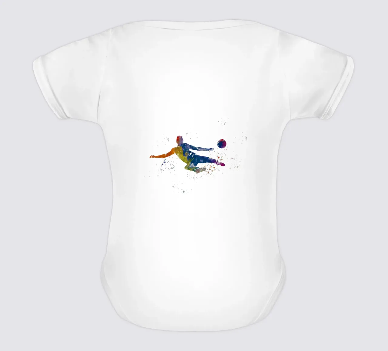 Giocatore di calcio ad acquerello body neonato maniche corte da ⚽ Sports Pulse