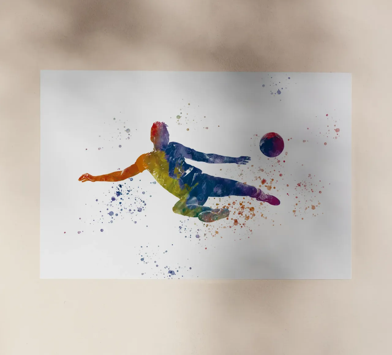 Giocatore di calcio ad acquerello pellicola backlit da ⚽ Sports Pulse