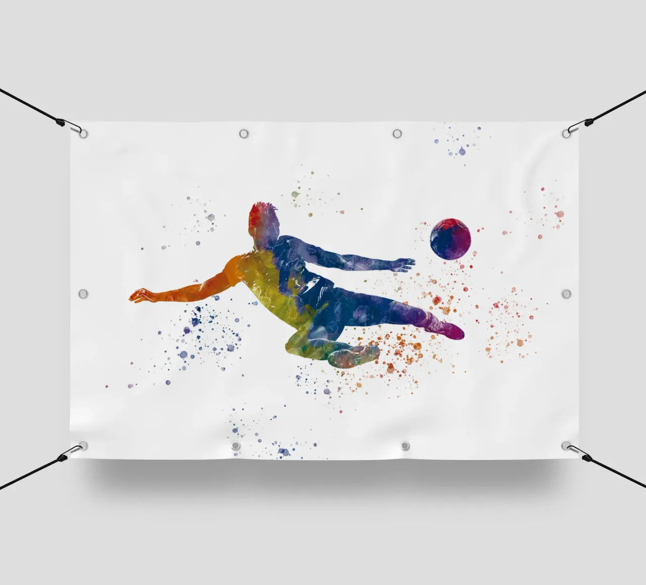 Giocatore di calcio ad acquerello telo in pvc da ⚽ Sports Pulse