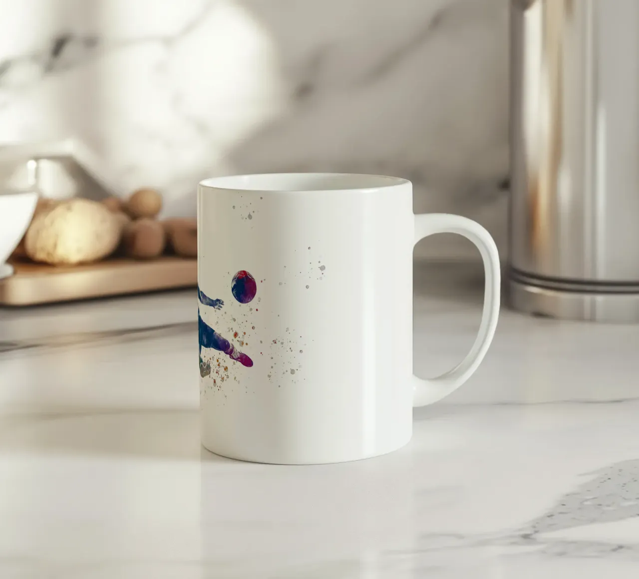 Giocatore di calcio ad acquerello tazza in ceramica da ⚽ Sports Pulse