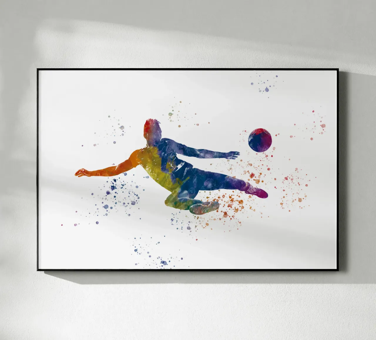 Giocatore di calcio ad acquerello plexiglass da ⚽ Sports Pulse