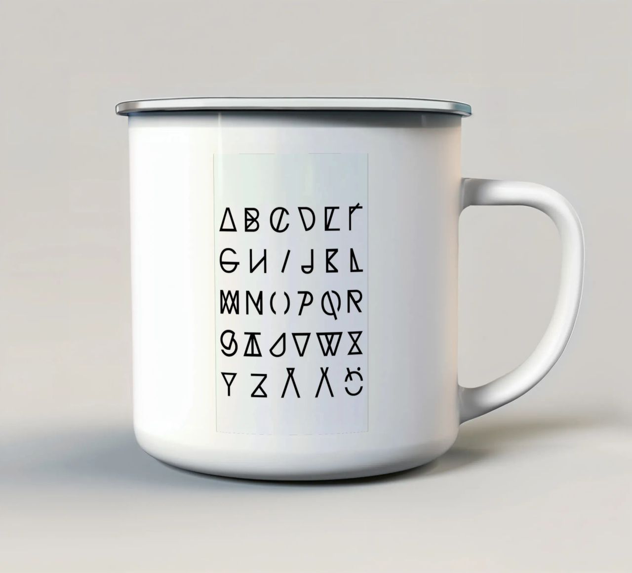 Graphic Alphabets tazza in smalto da RK Design