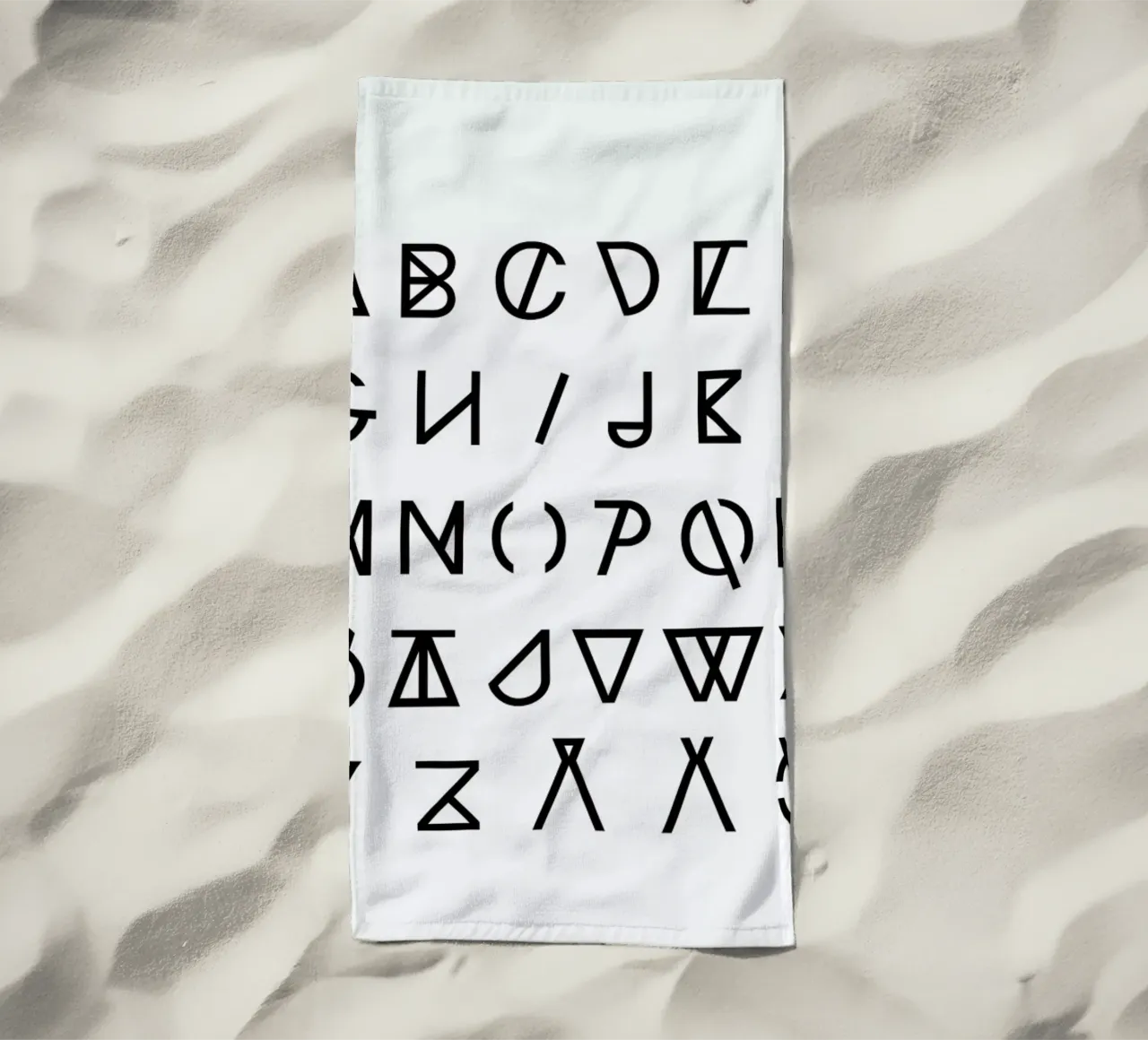 Graphic Alphabets beach towel by RK Design