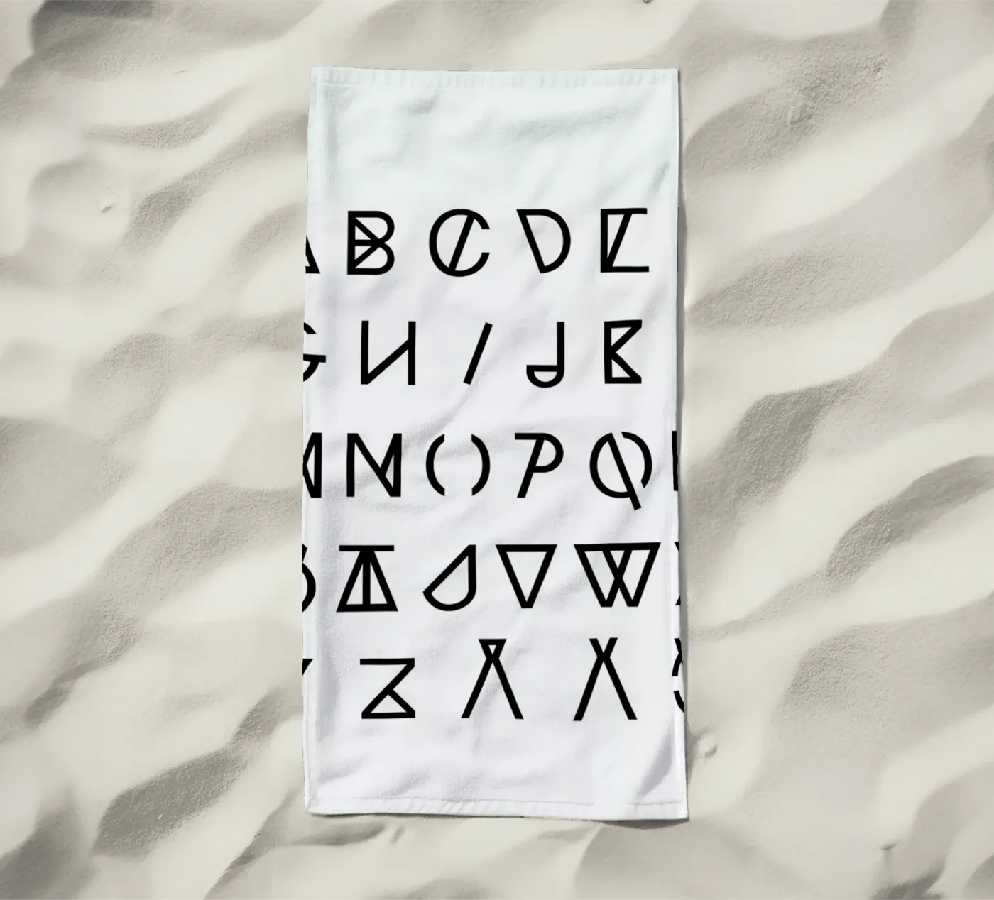 Graphic Alphabets beach towel by RK Design