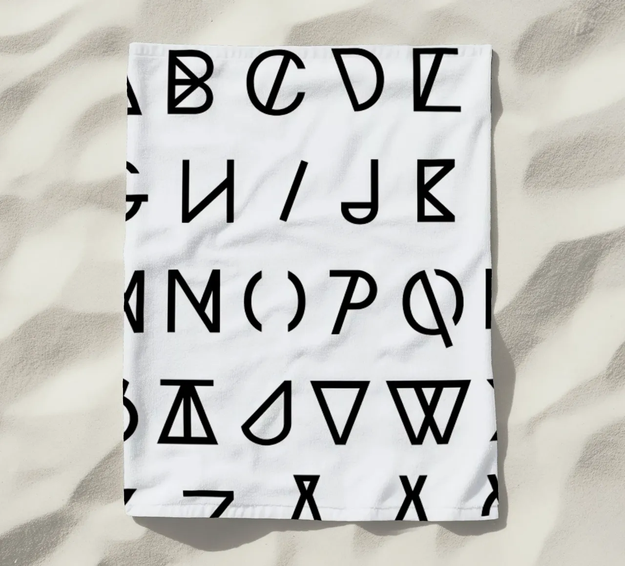 Graphic Alphabets beach towel by RK Design