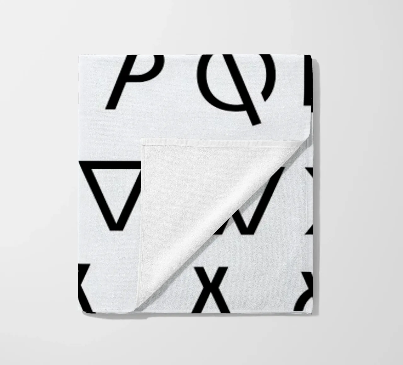 Graphic Alphabets beach towel by RK Design