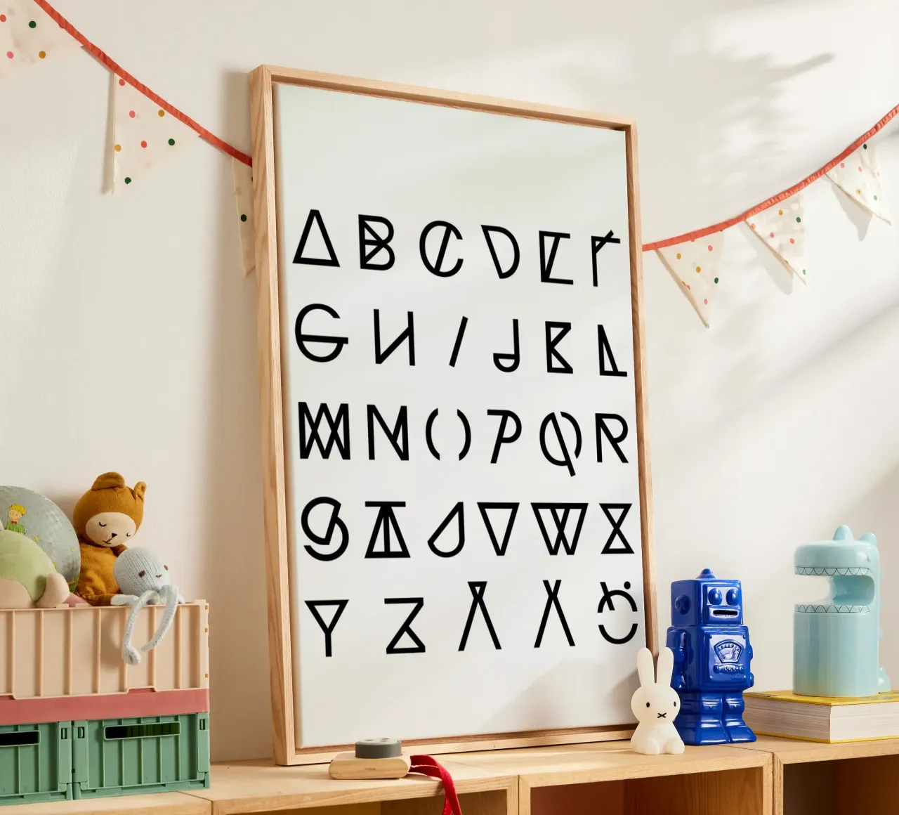 Graphic Alphabets tela con Cornice a cassetta da RK Design