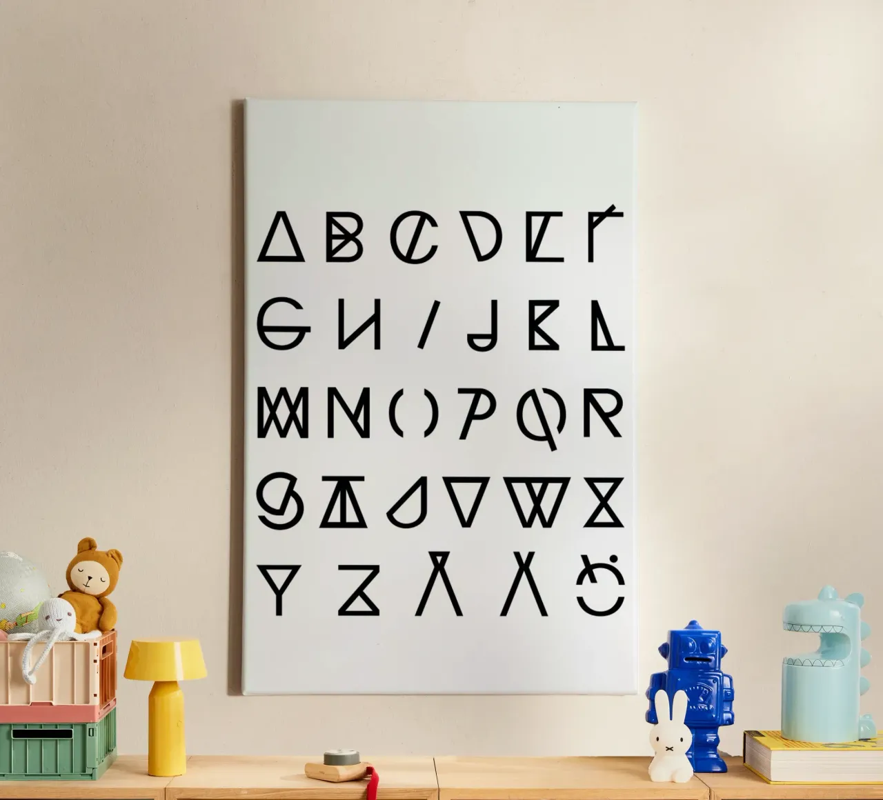 Graphic Alphabets tela con Cornice a cassetta da RK Design