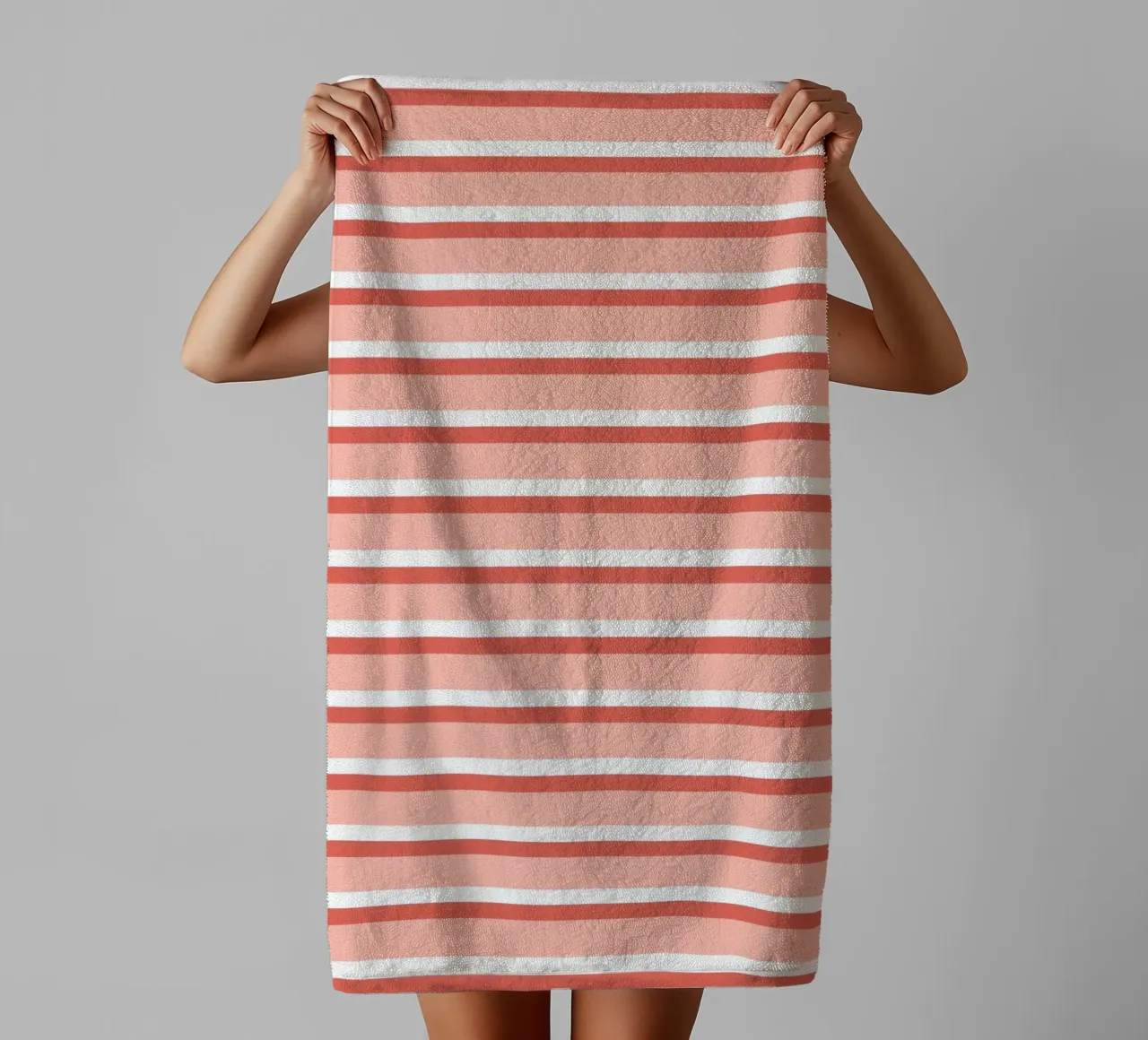 Motif à double rayures orange et blanc serviette de bain de Altruist Studio