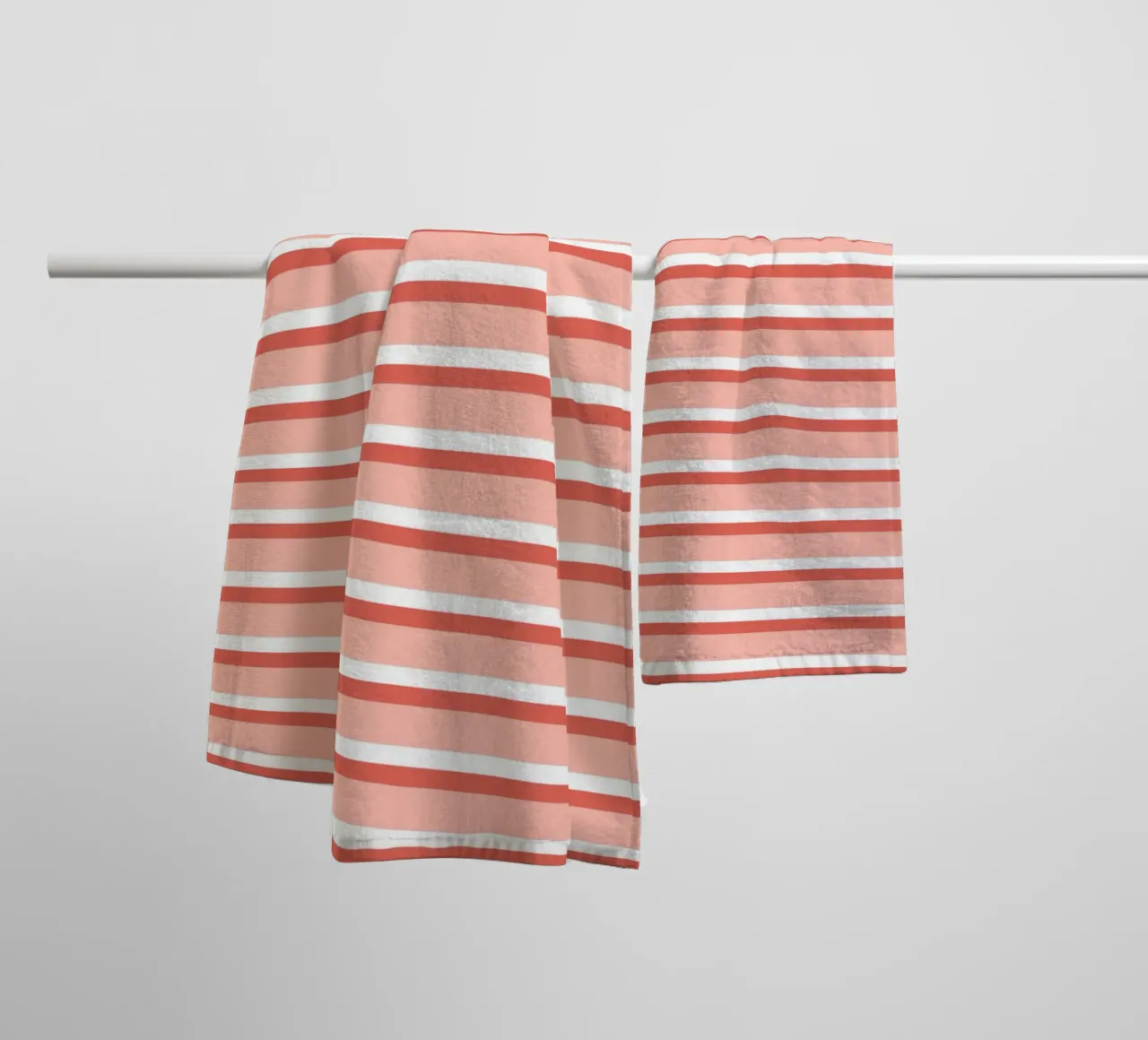Motif à double rayures orange et blanc serviette de bain de Altruist Studio