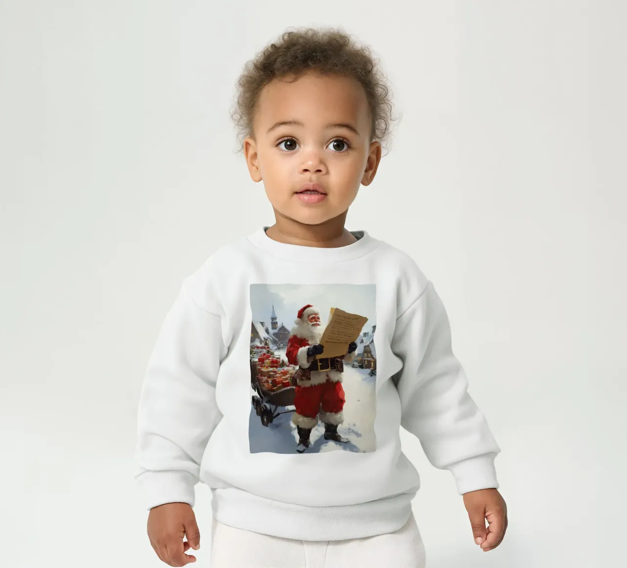 Babbo Natale con la lista dei desideri felpa neonato da Cozy Vibes