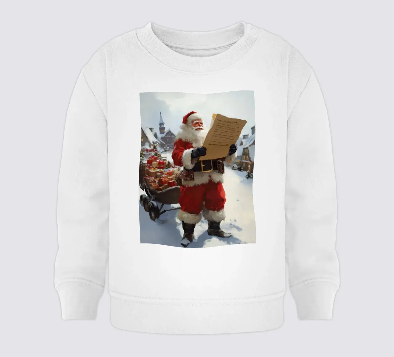 Babbo Natale con la lista dei desideri felpa neonato da Cozy Vibes