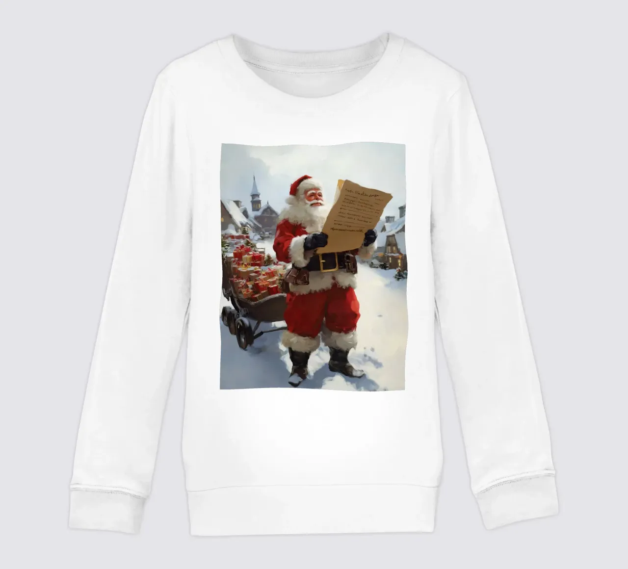 Babbo Natale con la lista dei desideri felpa bambino da Cozy Vibes