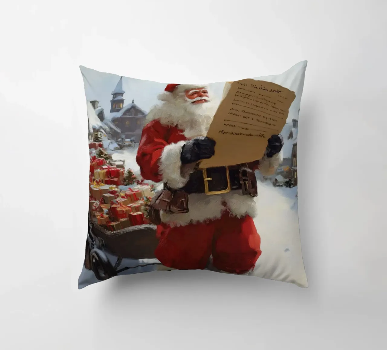Babbo Natale con la lista dei desideri cuscino da Cozy Vibes