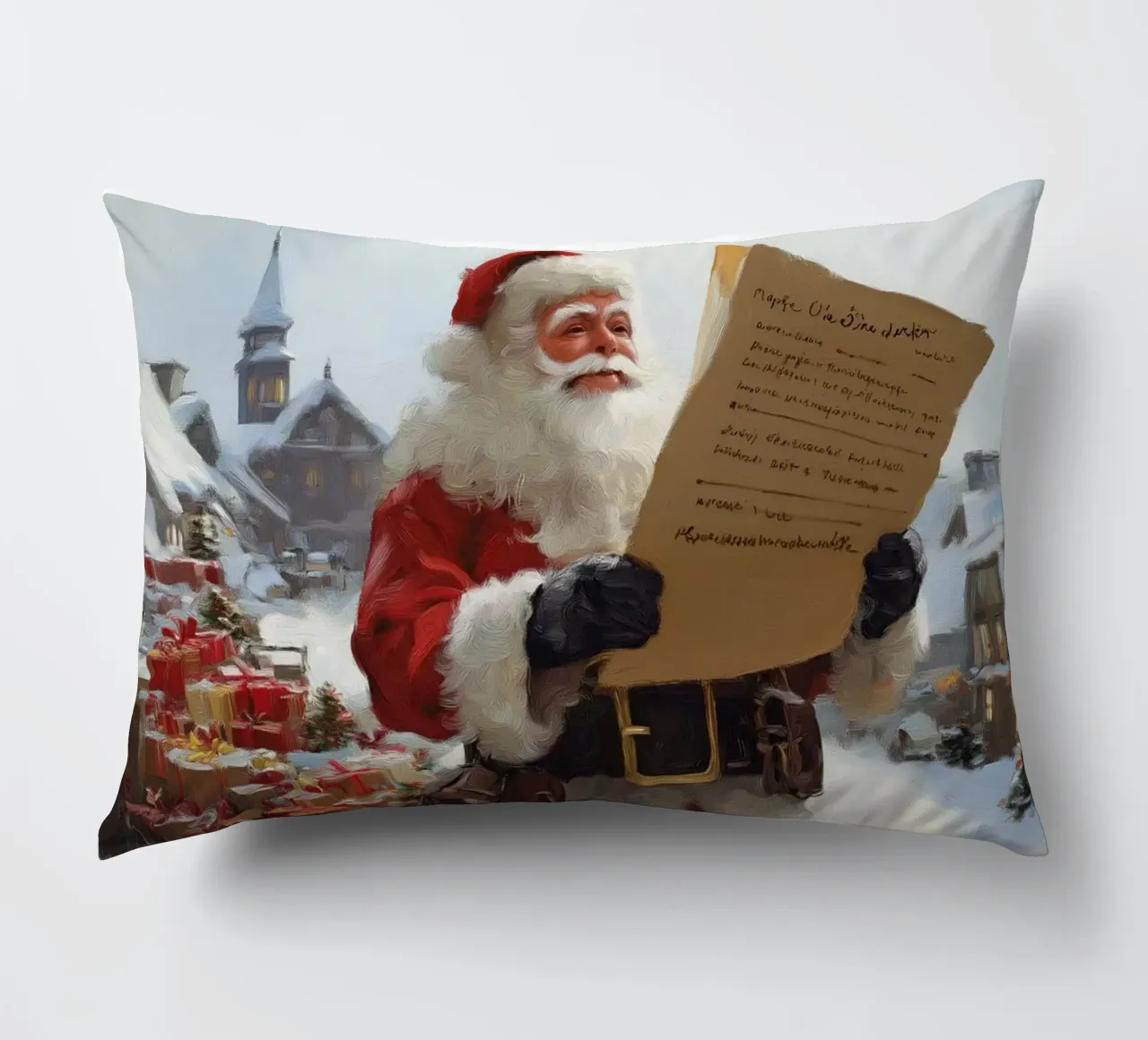 Babbo Natale con la lista dei desideri cuscino da Cozy Vibes
