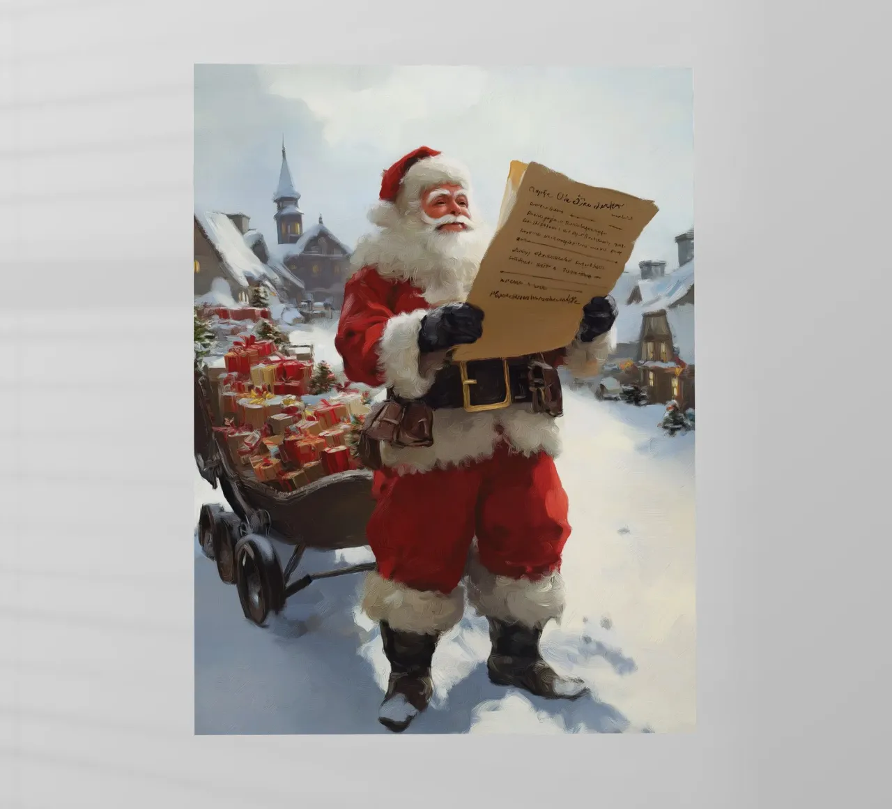Babbo Natale con la lista dei desideri pellicola backlit da Cozy Vibes
