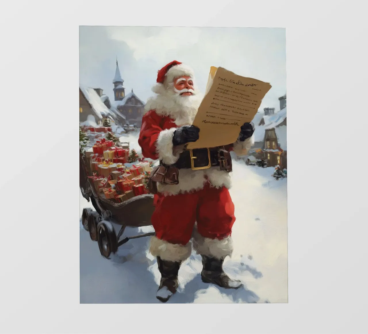 Babbo Natale con la lista dei desideri pellicola backlit da Cozy Vibes