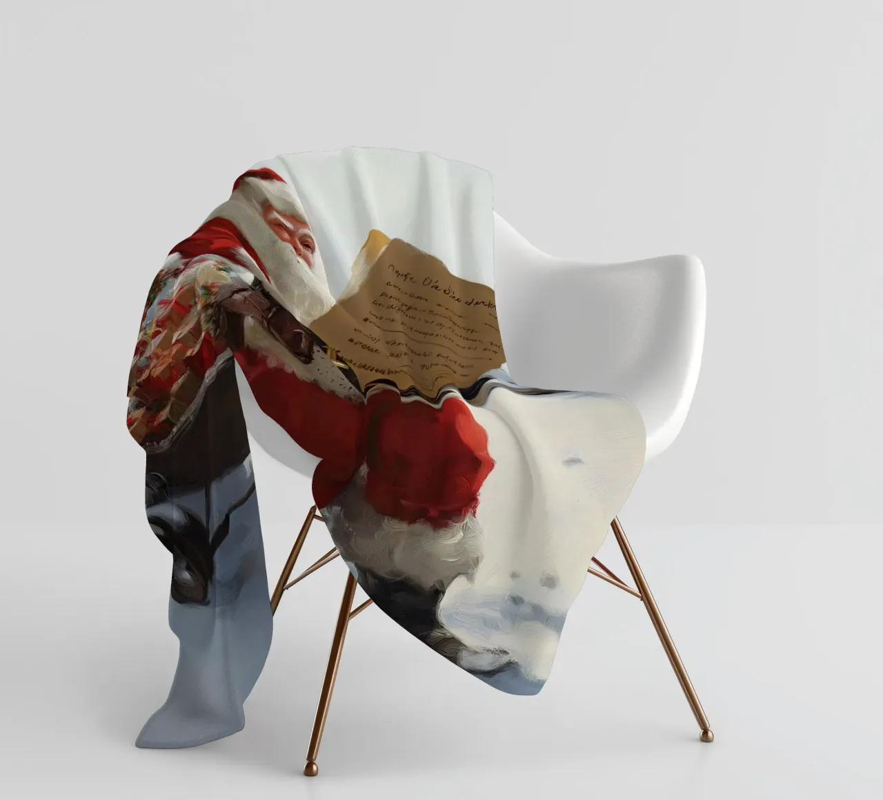 Babbo Natale con la lista dei desideri coperta in pile da Cozy Vibes