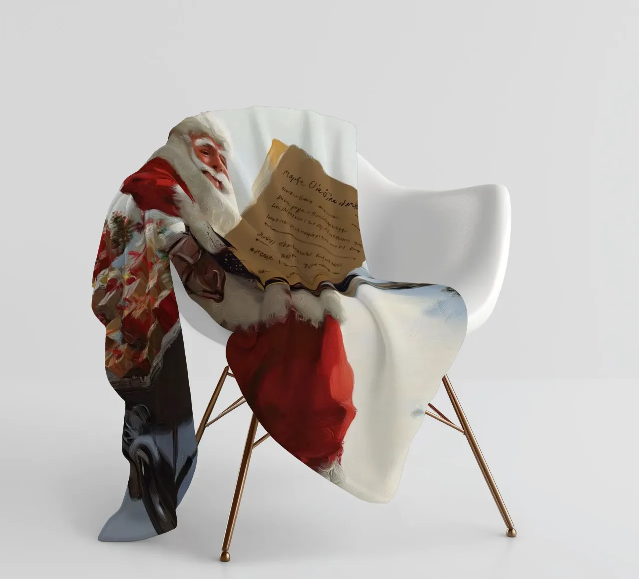 Babbo Natale con la lista dei desideri coperta in pile da Cozy Vibes
