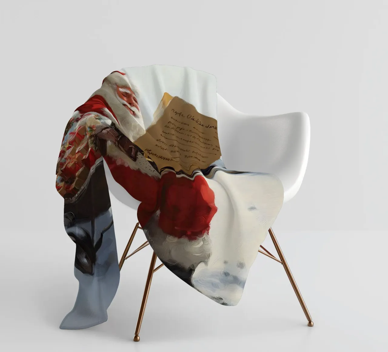 Babbo Natale con la lista dei desideri coperta in pile da Cozy Vibes