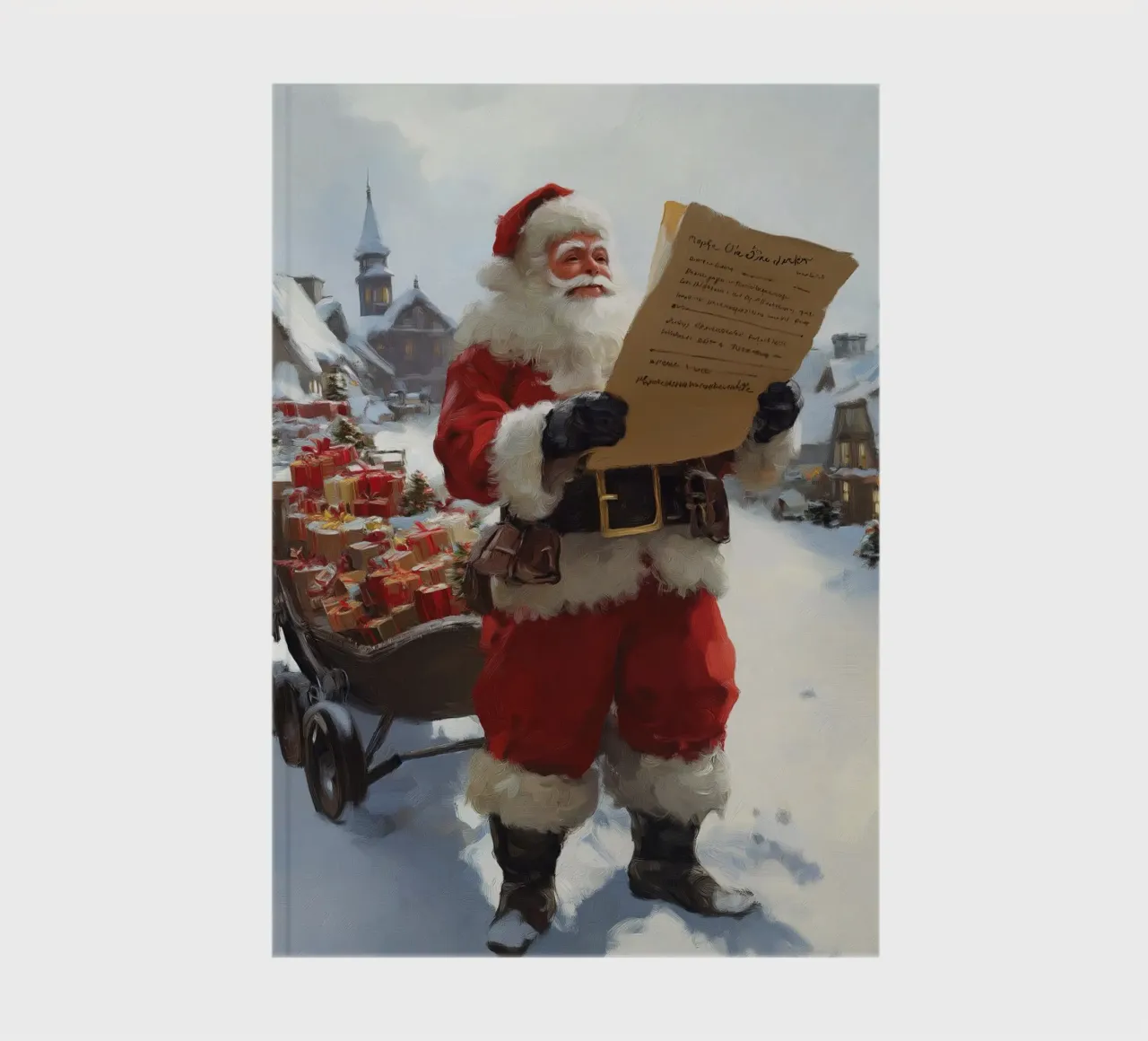Father Christmas with the wish list notebook by Cozy Vibes