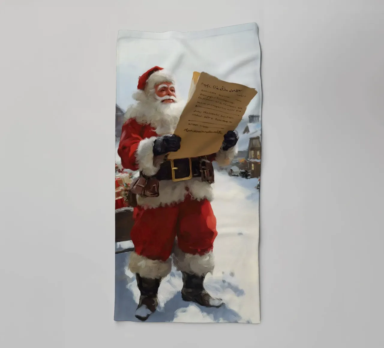 Babbo Natale con la lista dei desideri asciugamano da bagno da Cozy Vibes