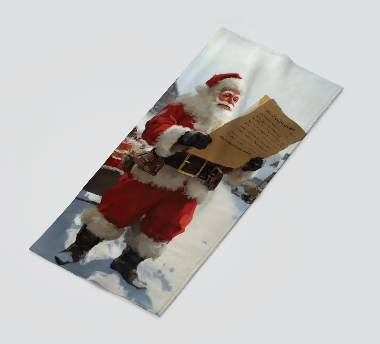 Babbo Natale con la lista dei desideri telo mare da Cozy Vibes