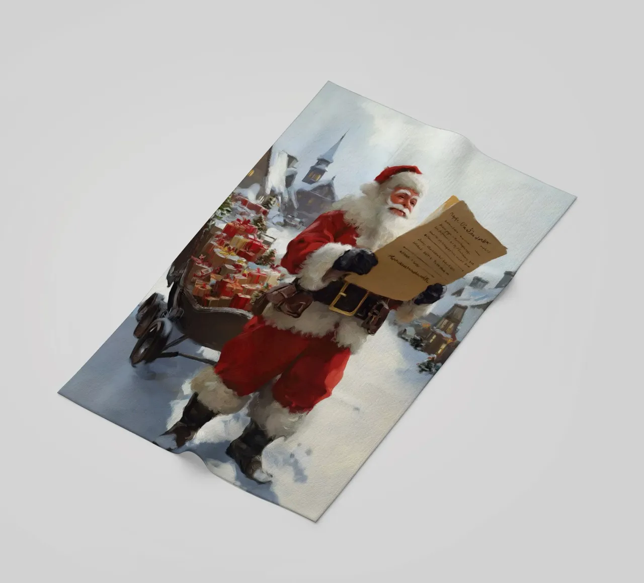 Babbo Natale con la lista dei desideri telo mare da Cozy Vibes
