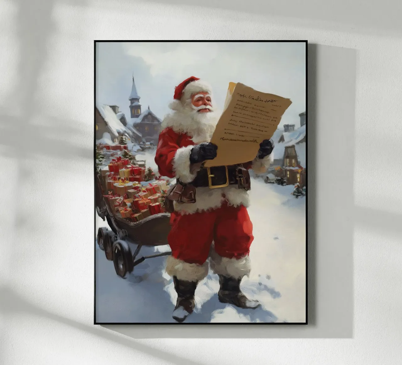 Babbo Natale con la lista dei desideri plexiglass da Cozy Vibes